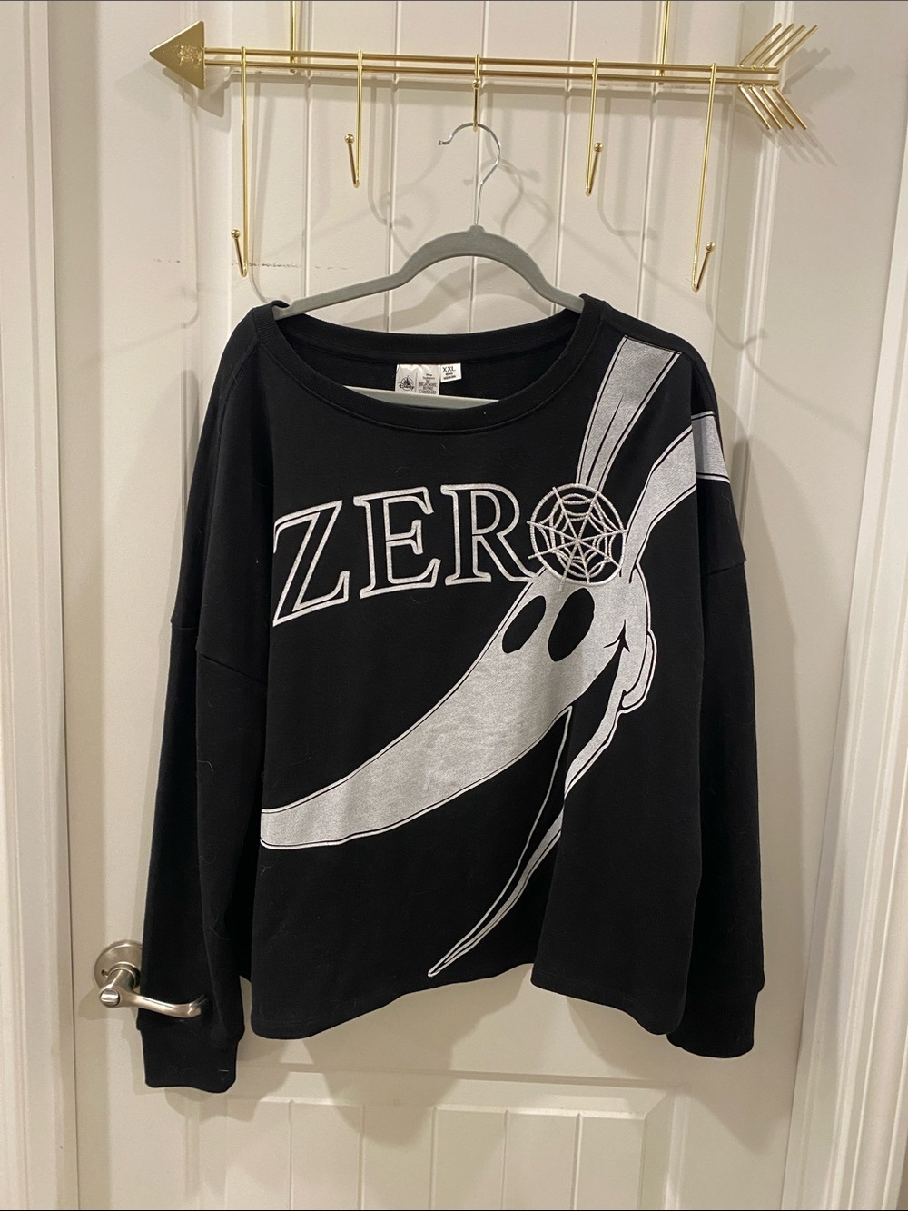 Disney Parks Nightmare Before Christmas Zero Embroidered Cropped Sweatshirt XXL